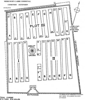 CWGC Cemetery Plan: MERICOURT-L’ABBE COMMUNAL CEMETERY EXTENSION