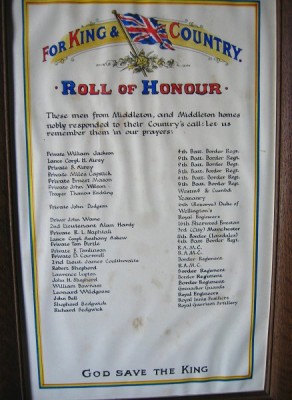 (1a) Church of the Holy Ghost: Middleton Roll of Honour