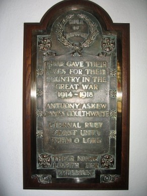 (1b) Church of the Holy Ghost: memorial plaque