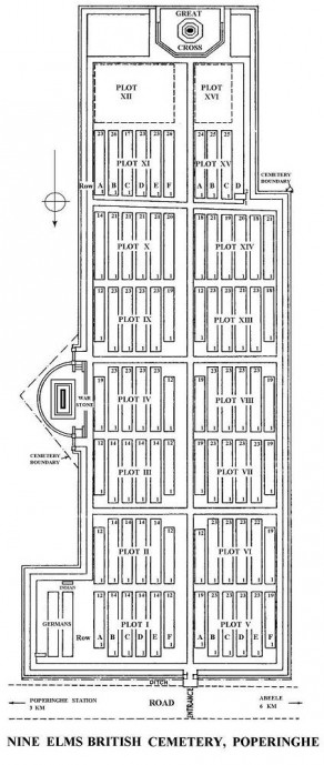 CWGC Cemetery Plan: NINE ELMS BRITISH CEMETERY