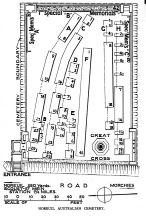CWGC Cemetery Plan: NOREUIL AUSTRALIAN CEMETERY