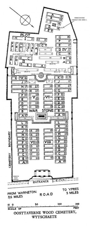 CWGC Cemetery Plan: OOSTTAVERNE WOOD CEMETERY
