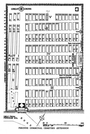 CWGC Cemetery Plan: PERONNE COMMUNAL CEMETERY EXTENSION