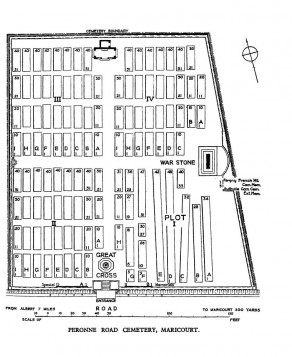 CWGC Cemetery Plan: PERONNE ROAD CEMETERY, MARICOURT