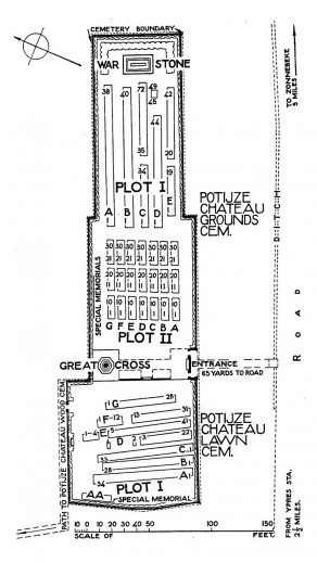 CWGC Cemetery Plan: POTIJZE CHATEAU GROUNDS CEMETERY