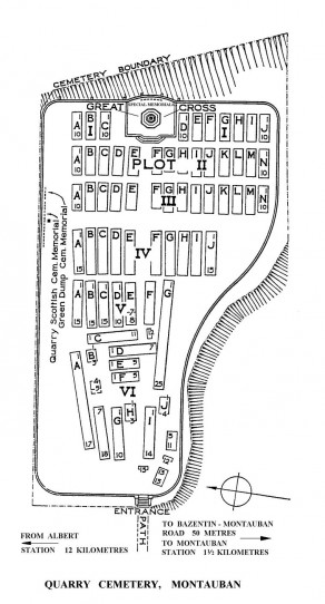 CWGC Cemetery Plan: QUARRY CEMETERY, MONTAUBAN