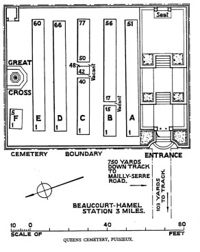 CWGC Cemetery Plan: QUEENS CEMETERY, PUISIEUX