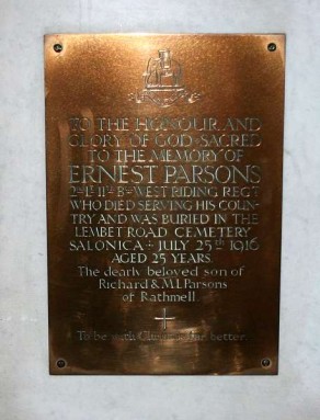 (2a) Holy Trinity Church: 3 engraved brass plates (Ernest Parsons)