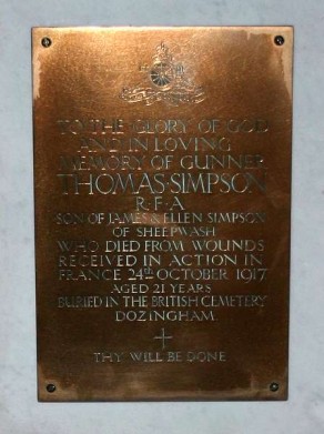 (2a) Holy Trinity Church: 3 engraved brass plates (Thomas Simpson)