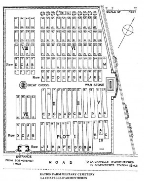 CWGC Cemetery Plan: RATION FARM MILITARY CEMETERY, LA CHAPELLE-D’ARMENTIERES
