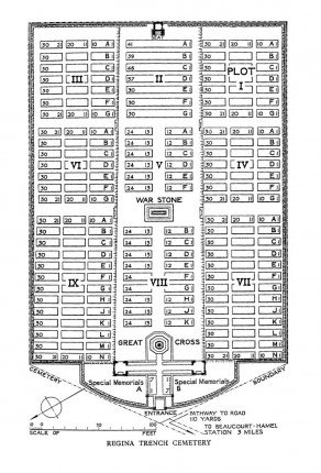 CWGC Cemetery Plan: REGINA TRENCH CEMETERY, GRANDCOURT