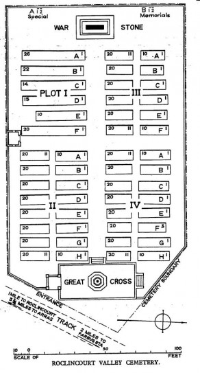 CWGC Cemetery Plan: ROCLINCOURT VALLEY CEMETERY