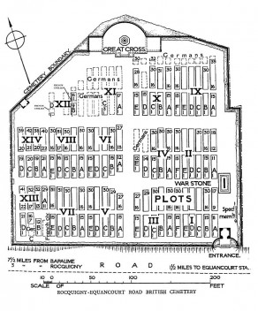 CWGC Cemetery Plan: ROCQUIGNY-EQUANCOURT ROAD BRITISH CEMETERY, MANANCOURT