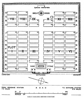 CWGC Cemetery Plan: SAILLY-SAILLISEL BRITISH CEMETERY