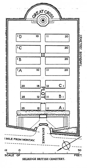 CWGC Cemetery Plan: SELRIDGE BRITISH CEMETERY, MONTAY