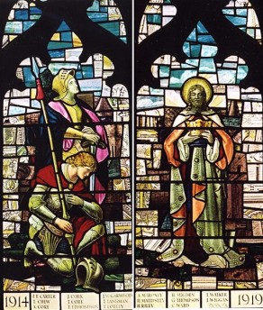 (7b) Gargrave Road Primitive Methodist Church: two stained glass memorial windows (now in St Andrew's Methodist & United Reform Church)
