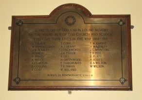 (9) Baptist School Hall: engraved brass plaque