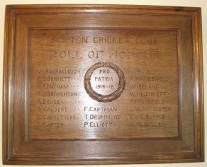 (17) Cricket Club: Roll of Honour