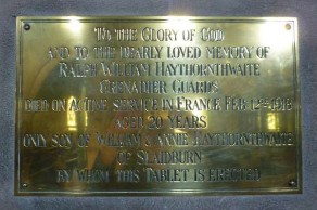 (2b) St Andrew's Church: private memorial plaque (Ralph William Haythornthwaite)