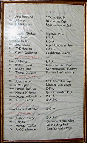 (2c) St Andrew's Church: Roll of Honour - detail no 2