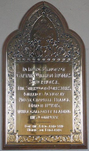 (2b) St Peter's Church: private memorial plaque (William Thomas Stackhouse)