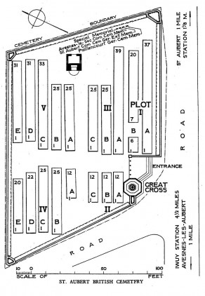 CWGC Cemetery Plan: ST. AUBERT BRITISH CEMETERY