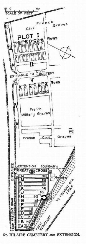 CWGC Cemetery Plan: ST. HILAIRE CEMETERY EXTENSION, FREVENT