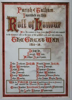 (1b) Church of St James the Less: illuminated Roll of Honour