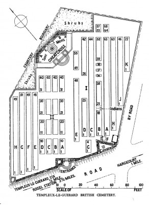 CWGC Cemetery Plan: TEMPLEUX-LE-GUERARD BRITISH CEMETERY