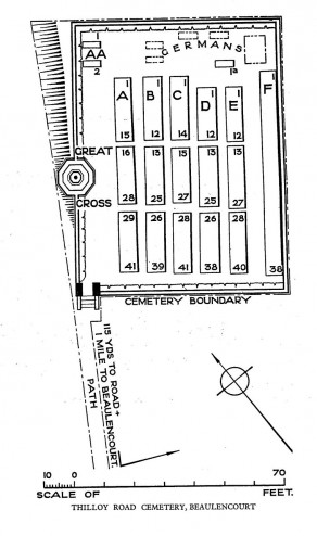 CWGC Cemetery Plan: THILLOY ROAD CEMETERY, BEAULENCOURT