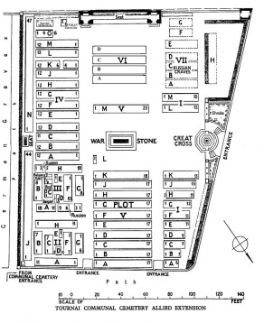 CWGC Cemetery Plan: TOURNAI COMMUNAL CEMETERY ALLIED EXTENSION