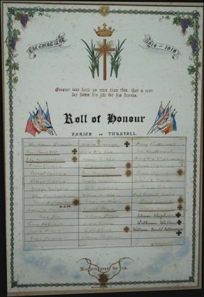 (2b) Church of St John the Baptist: framed Parish Roll of Honour