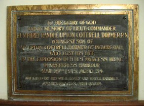 (1b) St Gregory's Church: private memorial plaque (Humphrey Randle Upton Cottrell-Dormer)