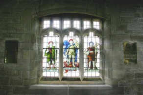 (2b) St Helen's Church: stained glass memorial window & two brass memorial plaques