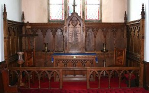 (3a) Wesleyan Church: carved oak memorial