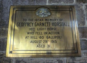 (2d) St Helen's Church: brass memorial plaque (Geoffrey Garnett Horsfall)