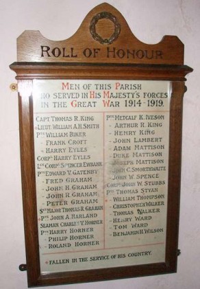 (1) St Bartholomew's Church: framed Roll of Honour