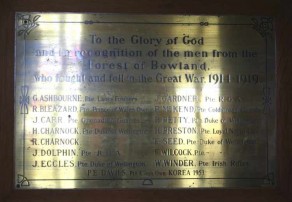 (1) St Michael's Church: brass memorial plaque