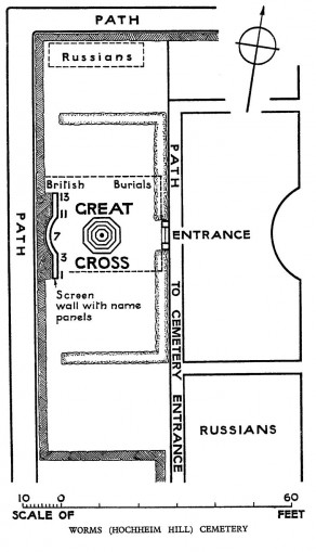 CWGC Cemetery Plan: WORMS (HOCHHEIM HILL) CEMETERY