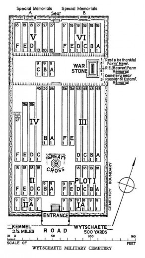 CWGC Cemetery Plan: WYTSCHAETE MILITARY CEMETERY