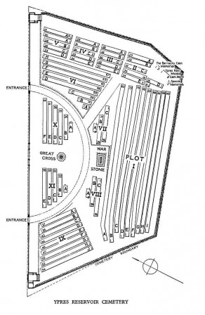 CWGC Cemetery Plan: YPRES RESERVOIR CEMETERY